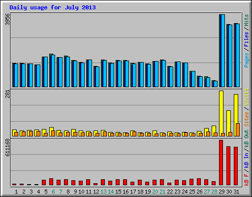 Daily usage for July 2013