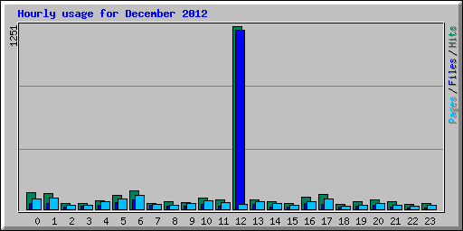 Hourly usage for December 2012