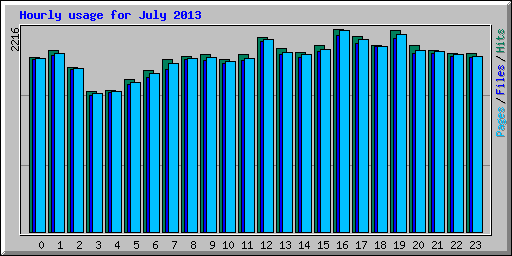 Hourly usage for July 2013